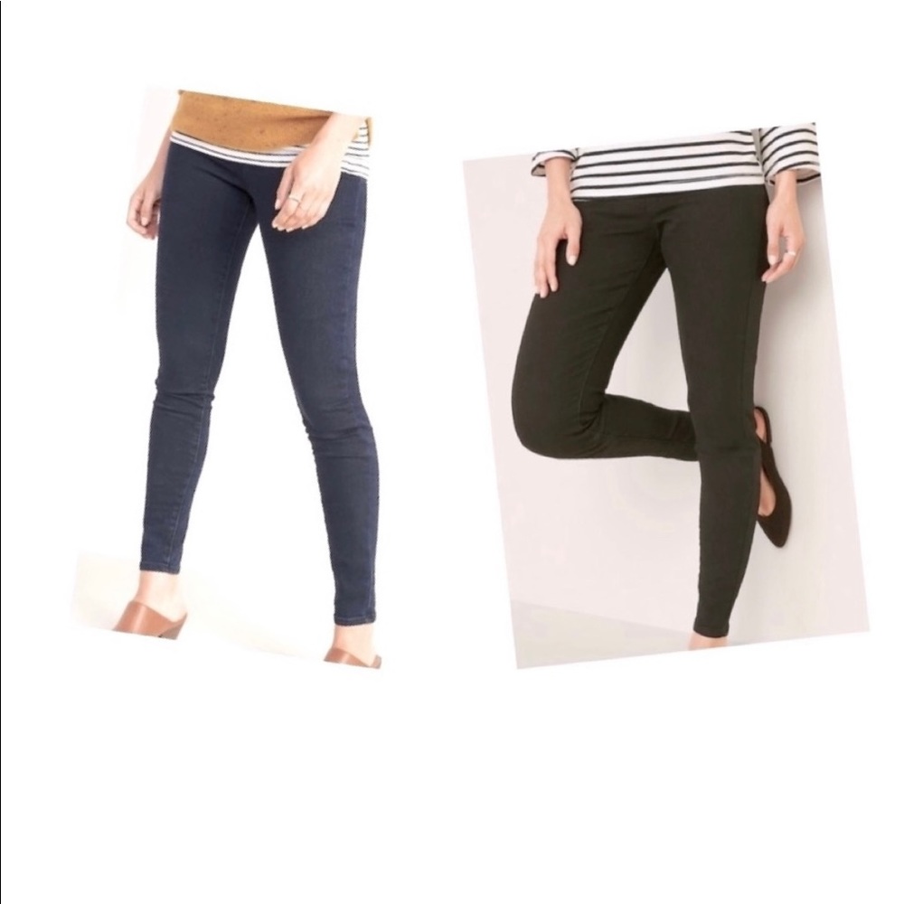 NWT (2) Pair Old Navy Rockstar Pull-On Jeggings (1) Blue (1) Black - Sz 10 Tall